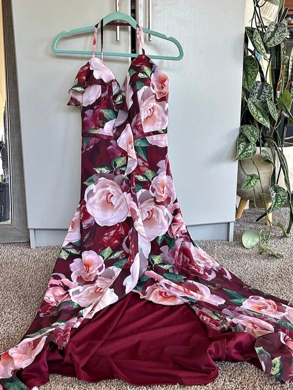 Cachet Floral Maxi Dress in Pink & Red Size 6